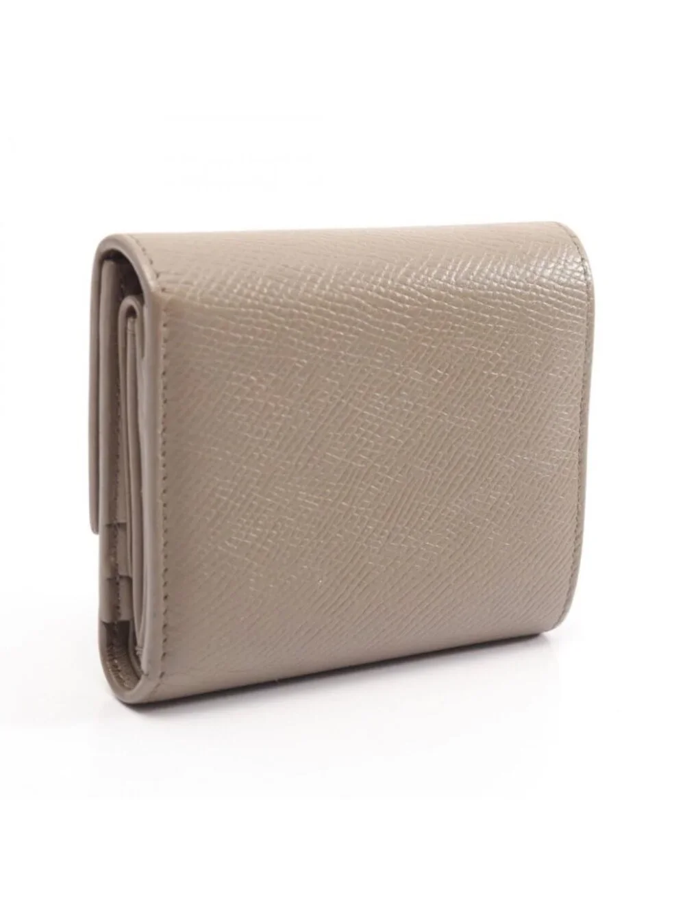 Celine Trifold Wallet Small Gray Beige Leather